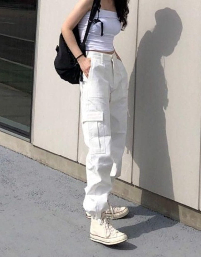 Adjustable Straight Leg Cargo Pants