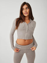 Lorina - Zip Up Hoodie, Low Rise Pant set