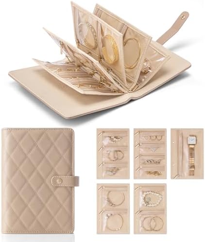 Luxury Leather Portable Jewelry Storage Book