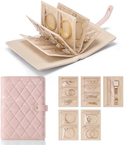 Luxury Leather Portable Jewelry Storage Book