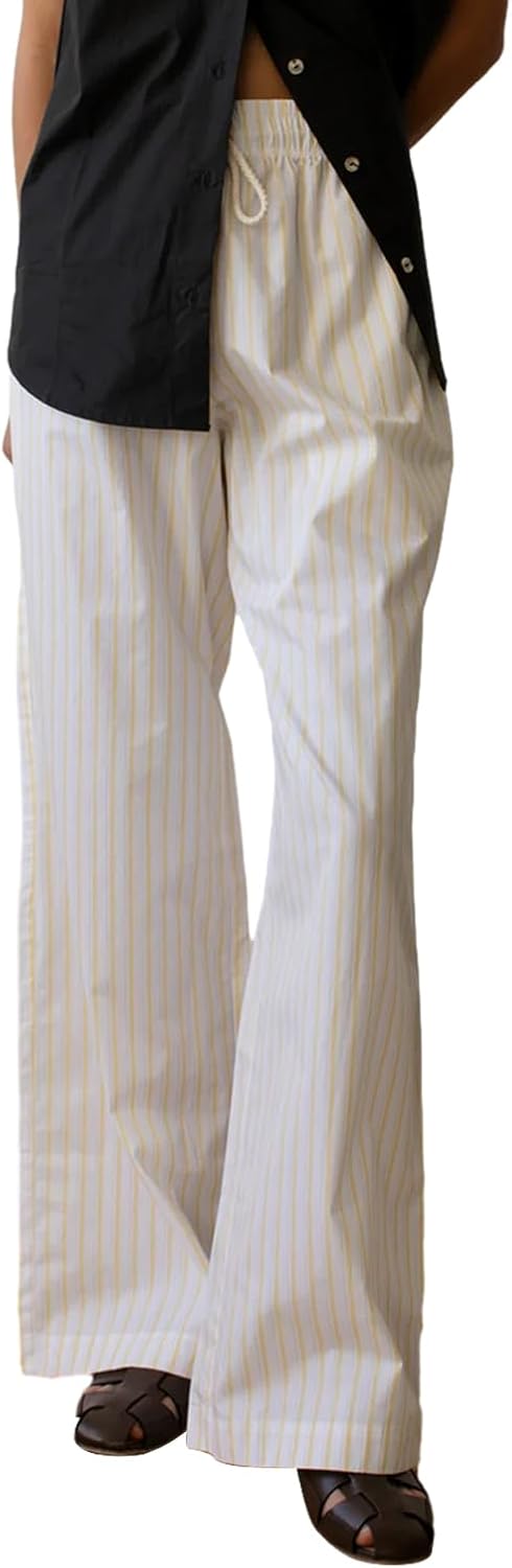 2024 Newest Women Cotton Striped Lounge Pants