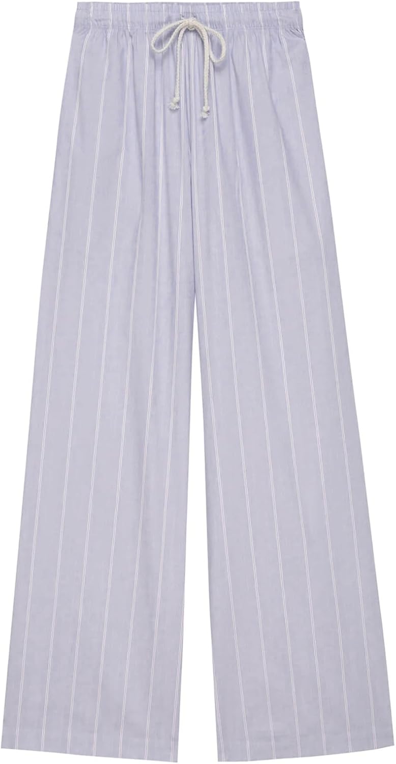 2024 Newest Women Cotton Striped Lounge Pants