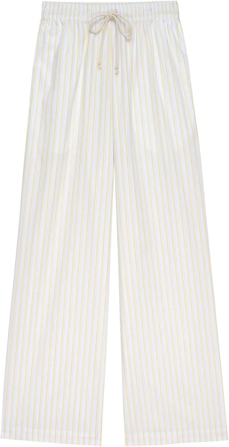 2024 Newest Women Cotton Striped Lounge Pants