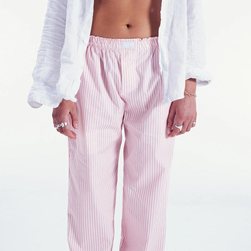 2024 Newest Women Cotton Striped Lounge Pants