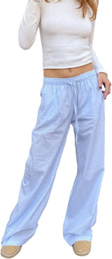 2024 Newest Women Cotton Striped Lounge Pants