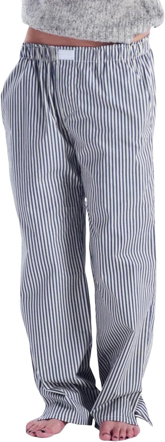 2024 Newest Women Cotton Striped Lounge Pants