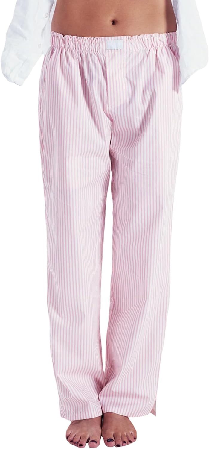 2024 Newest Women Cotton Striped Lounge Pants