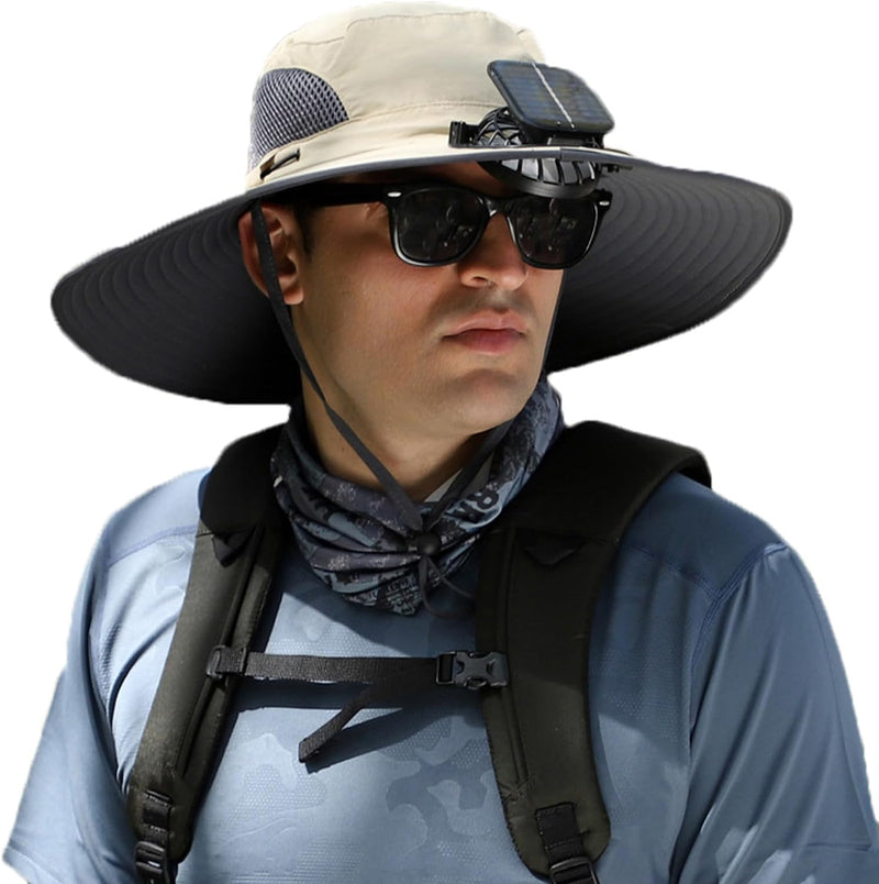 Sun-Powered Wide Brim Hat with Cooling Fan ™