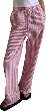 2024 Newest Women Cotton Striped Lounge Pants