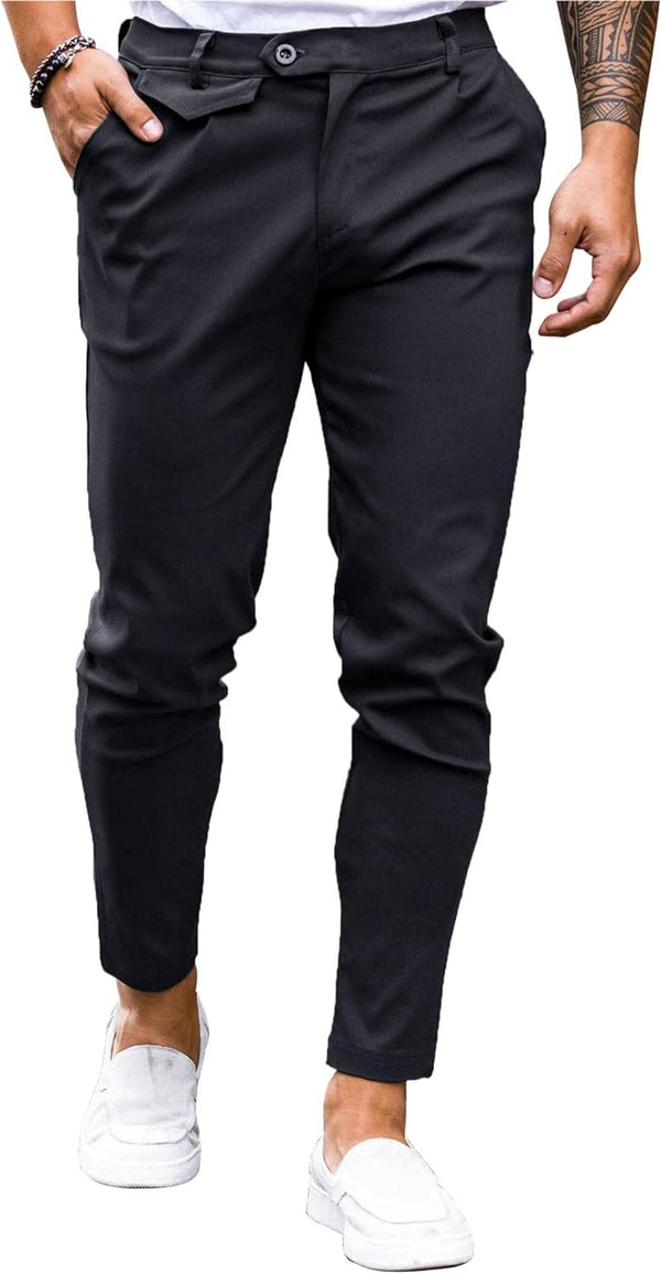 Men's twill slim fit comfortable casual solid color trousers