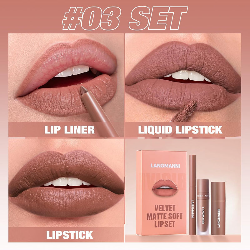 Six-color Lip Set Lip Liner Lipstick Liquid Lipstick Set