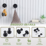 2 pcs Suction Cup Metal Hook