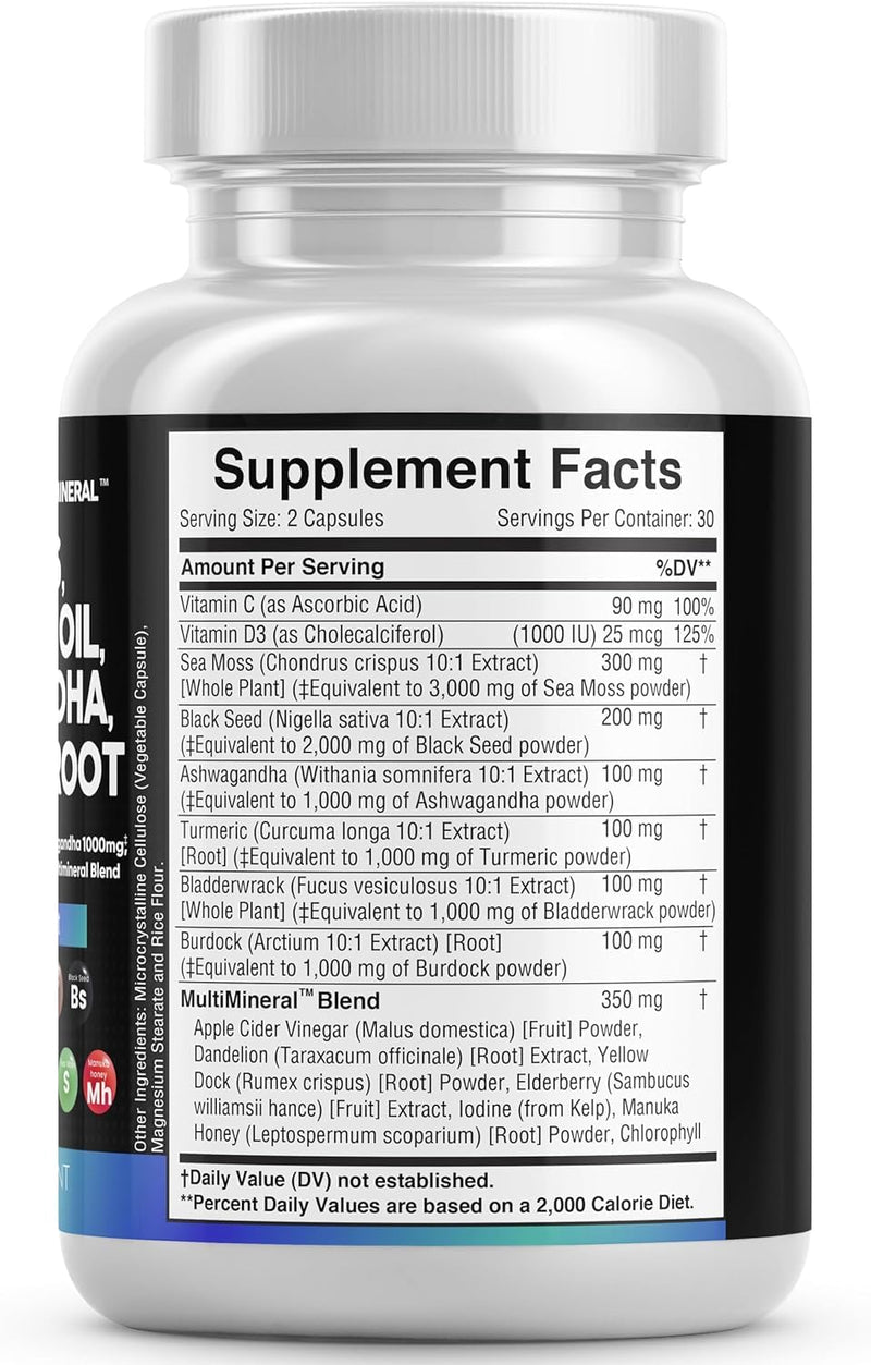 Black Seed Oil Ashwagandha Nutritional Capsules