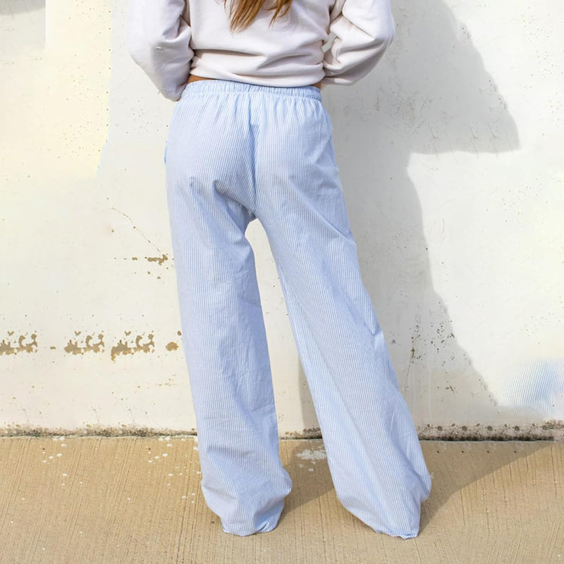 2024 Newest Women Cotton Striped Lounge Pants