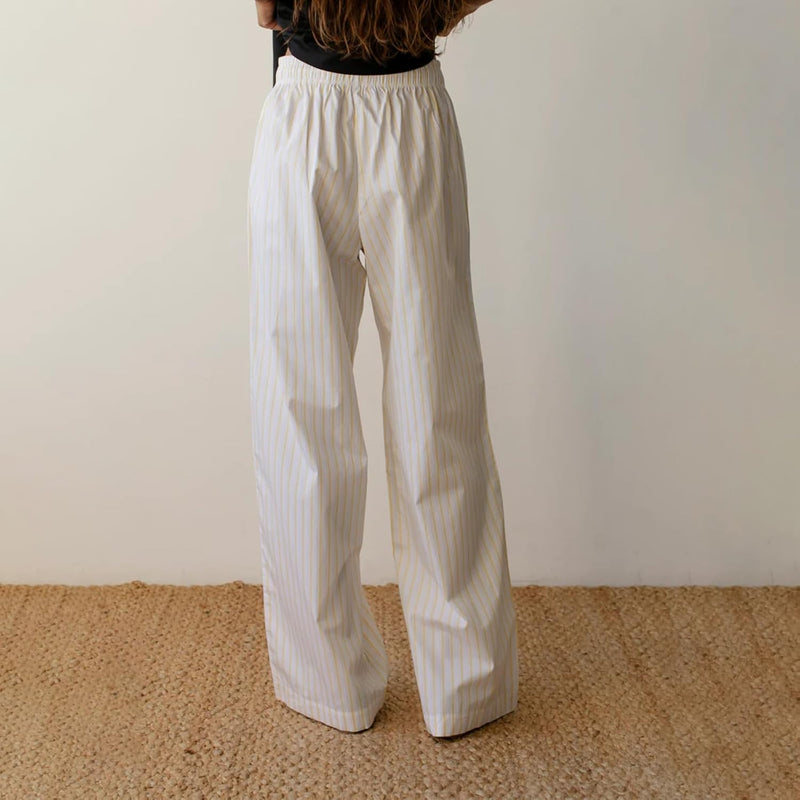 2024 Newest Women Cotton Striped Lounge Pants