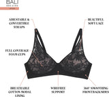 Bali Women's Breathe Modal T-Shirt Bra, Breathable Wireless Bra, Full-Coverage Convertible Bra