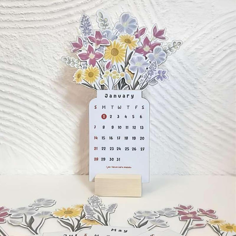 2025 Bloomy Flowers Desk Calendar📅