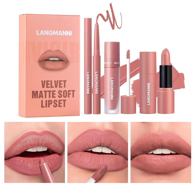 Six-color Lip Set Lip Liner Lipstick Liquid Lipstick Set