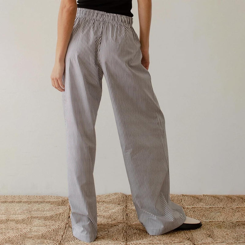 2024 Newest Women Cotton Striped Lounge Pants