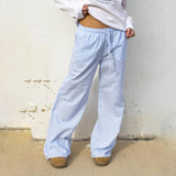 2024 Newest Women Cotton Striped Lounge Pants