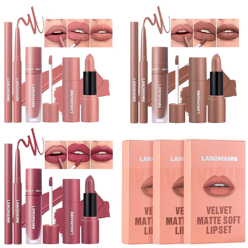 Six-color Lip Set Lip Liner Lipstick Liquid Lipstick Set