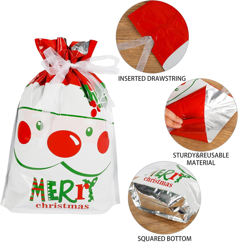 🔥🔥Last Day Hot Sales-49% OFF-Christmas Drawstring Candy Bags Gift Packaging Creative Gift Bags🎀