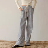 2024 Newest Women Cotton Striped Lounge Pants