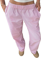 2024 Newest Women Cotton Striped Lounge Pants