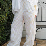 2024 Newest Women Cotton Striped Lounge Pants