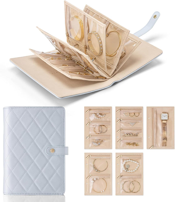 Luxury Leather Portable Jewelry Storage Book