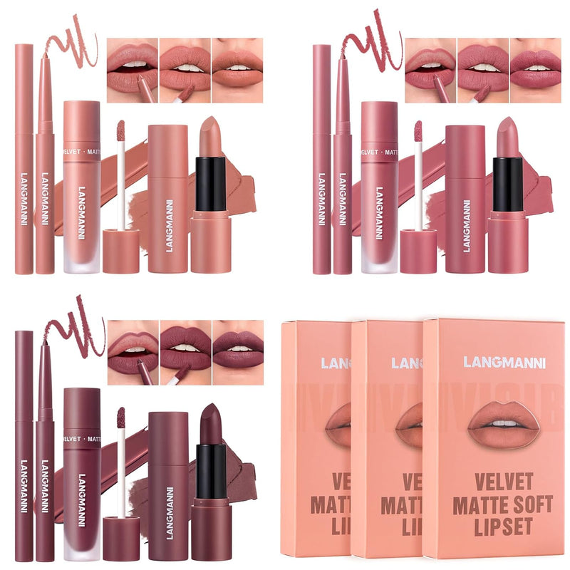 Six-color Lip Set Lip Liner Lipstick Liquid Lipstick Set