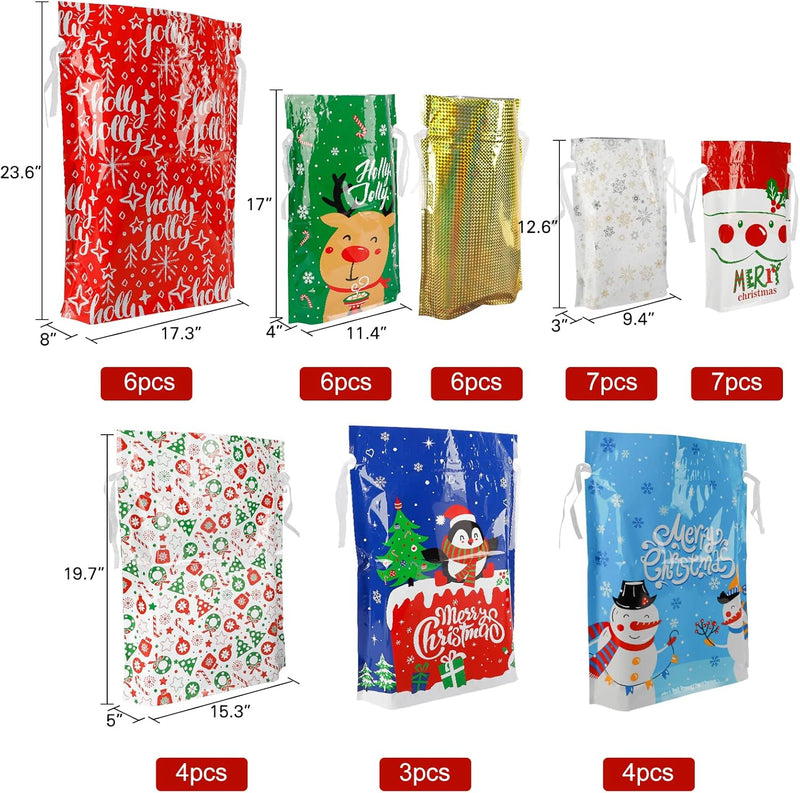 🔥🔥Last Day Hot Sales-49% OFF-Christmas Drawstring Candy Bags Gift Packaging Creative Gift Bags🎀