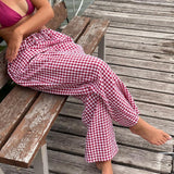 2024 Newest Women Cotton Striped Lounge Pants