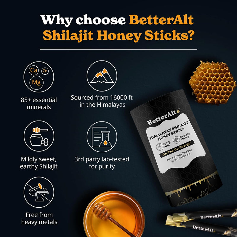 GOLD+ Shilajit Honey Sticks