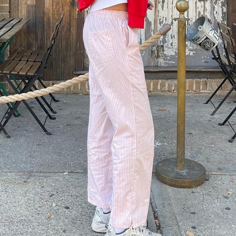 2024 Newest Women Cotton Striped Lounge Pants