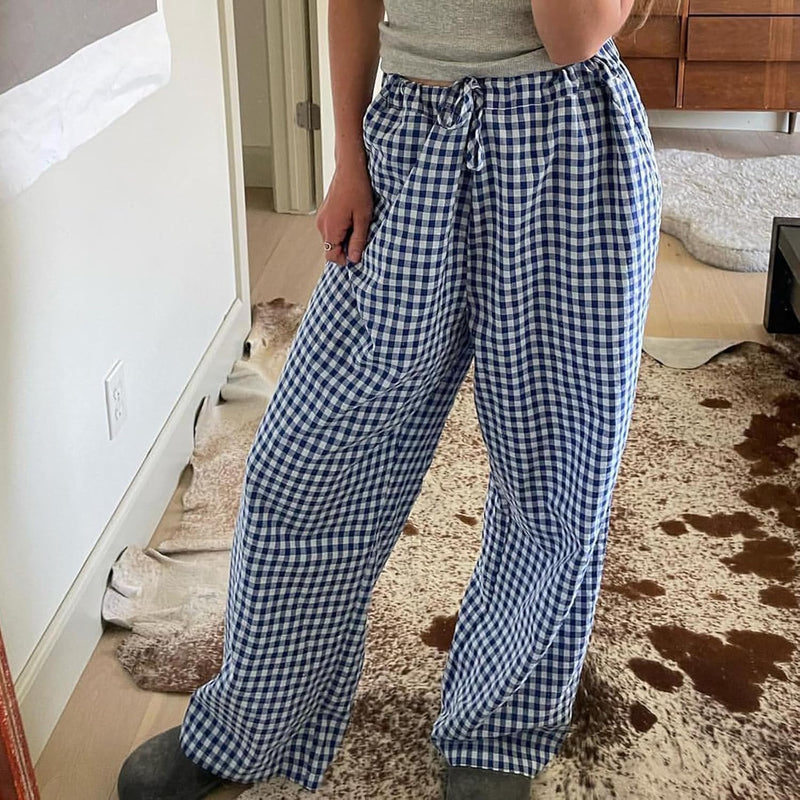 2024 Newest Women Cotton Striped Lounge Pants