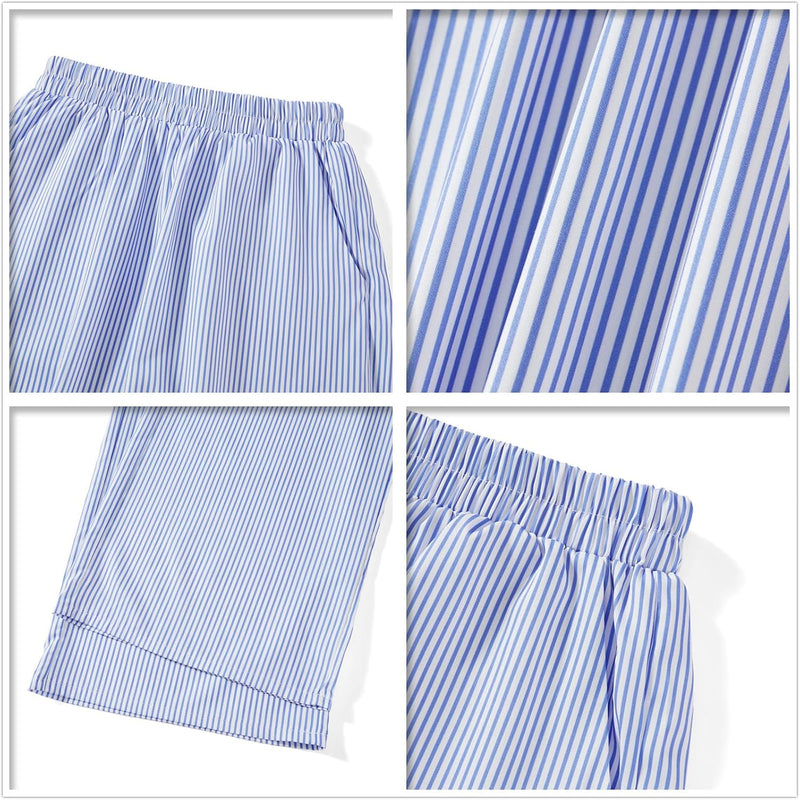 2024 Newest Women Cotton Striped Lounge Pants