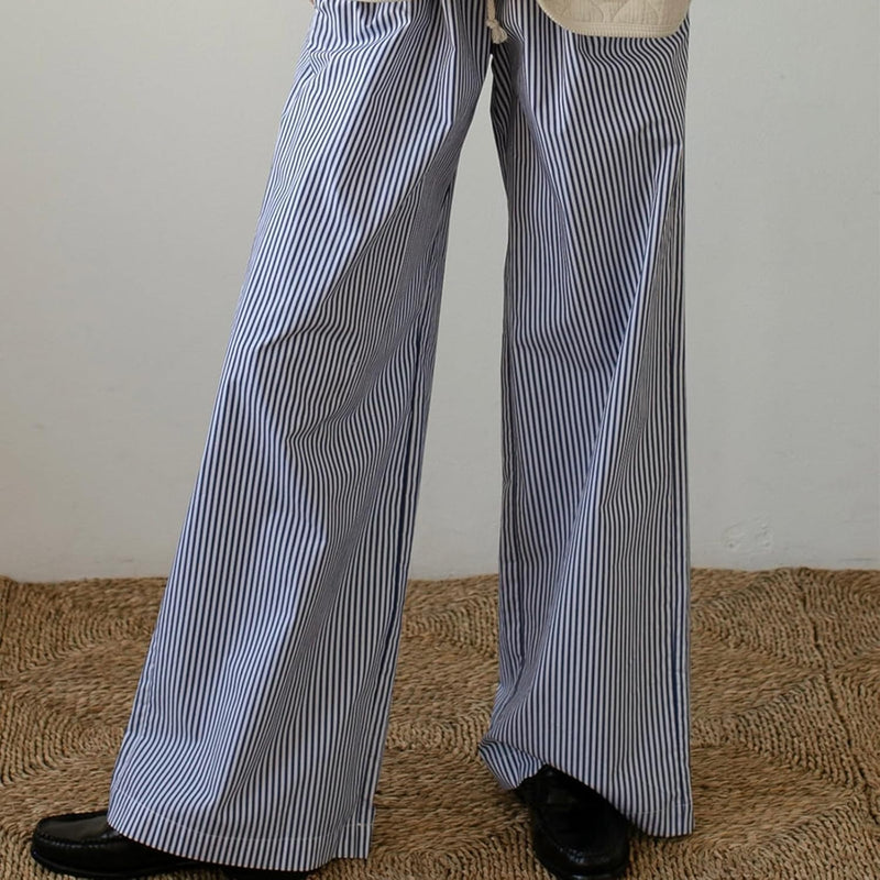 2024 Newest Women Cotton Striped Lounge Pants