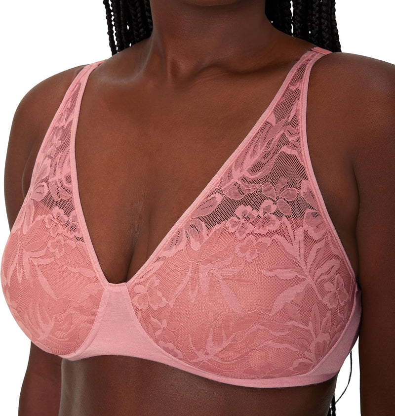 Bali Women's Breathe Modal T-Shirt Bra, Breathable Wireless Bra, Full-Coverage Convertible Bra