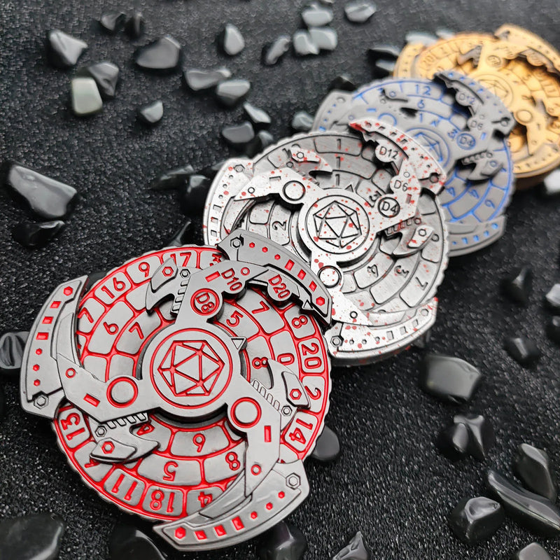 (🔥HOT SALE NOW 49% OFF)Dungeons and Dragons Metal Dice Spinner, Unique Roulette Dice, D&D Dice Set