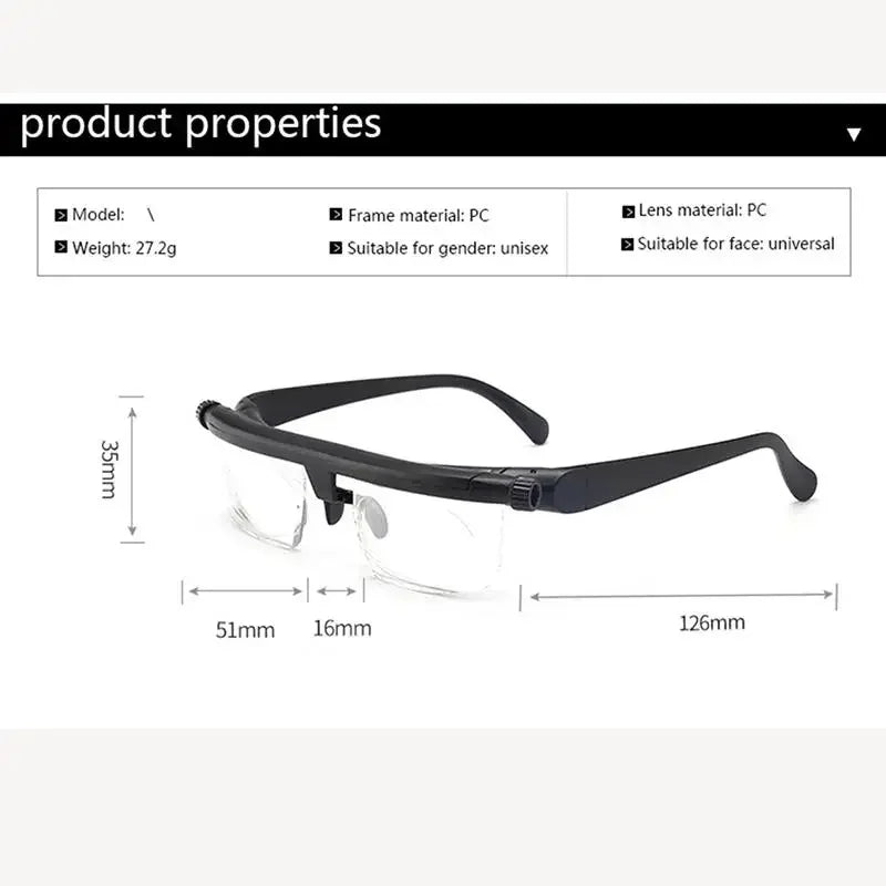 Adjustable Distance And Near Focus Glasses