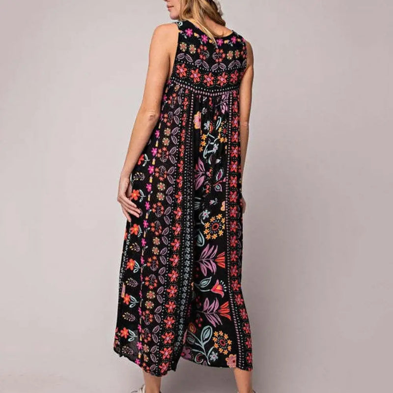 🔥HOT SALE💃✨Vintage Print Loose Sleeveless Jumpsuit