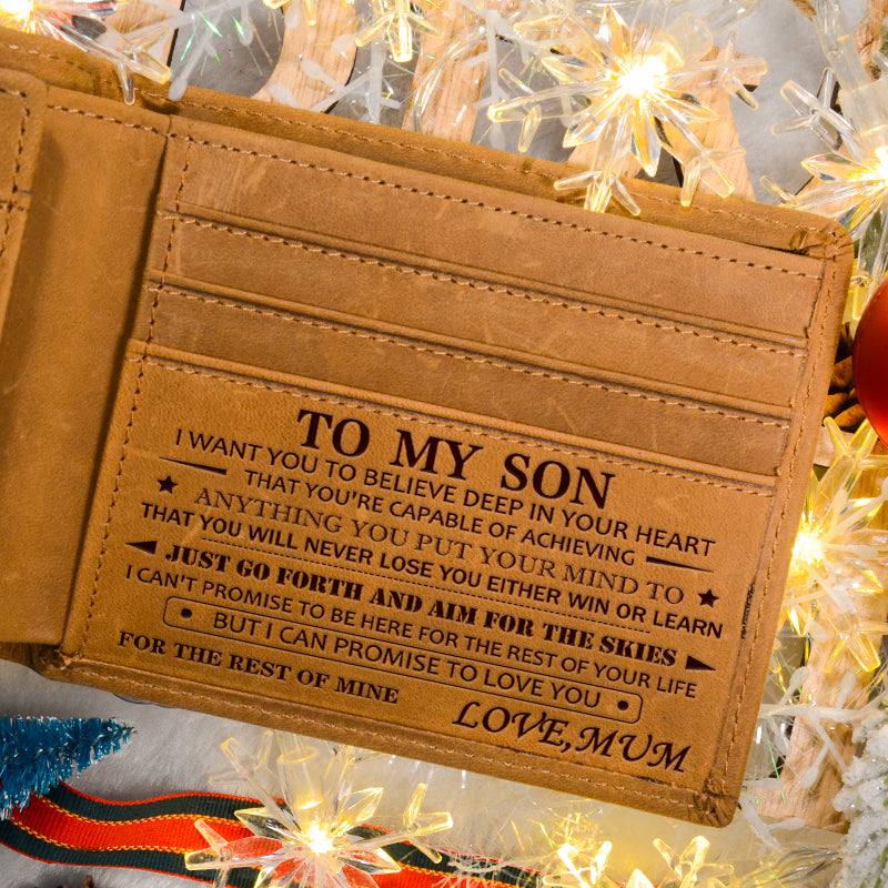 Mum To Son - Never Lose - Genuine Leather Wallet