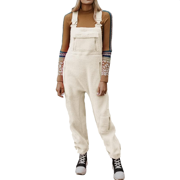 2024 New Women's Fleece Warm Overalls Loose Casual Jumpsuits (Buy 2 Free Shipping)