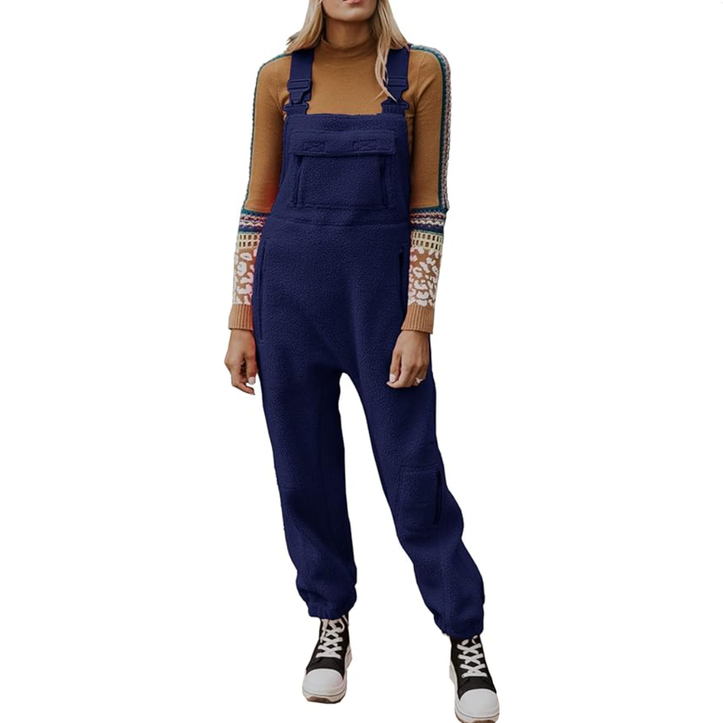 2024 New Women's Fleece Warm Overalls Loose Casual Jumpsuits (Buy 2 Free Shipping)