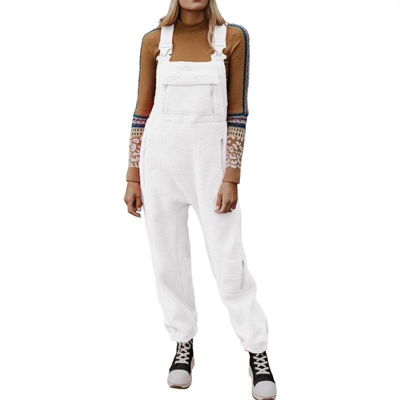 2024 New Women's Fleece Warm Overalls Loose Casual Jumpsuits (Buy 2 Free Shipping)