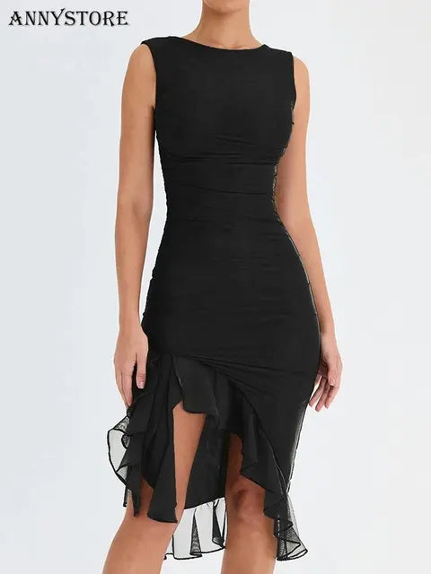 RUFFLE MIDI DRESS - BUY 2 FREE SHIPPING