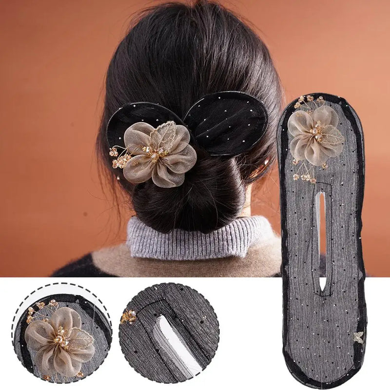 🏆2024🔥-Hand Embroidered Flowers Deft Bun