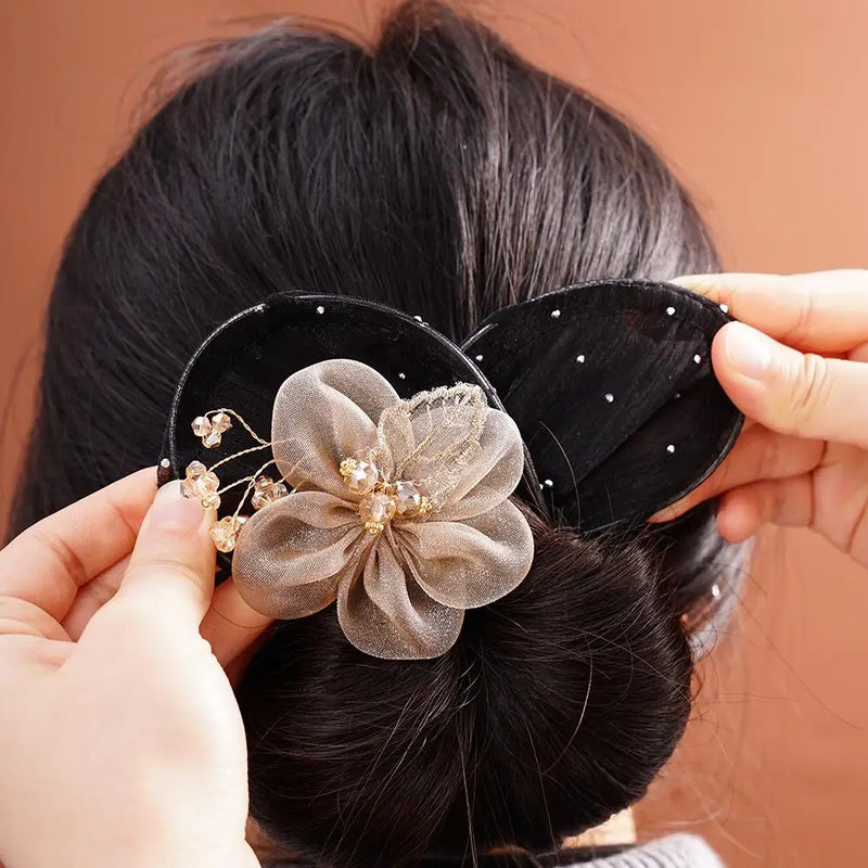 🏆2024🔥-Hand Embroidered Flowers Deft Bun