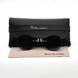 Ultralight Rimless Retro Round Clip On Nose Sunglasses